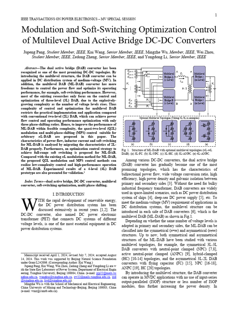 Modulation and Soft-Switching Optimization Control of Multilevel Dual ...
