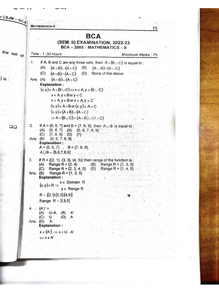 Maths - 2 (2023) Paper | PDF