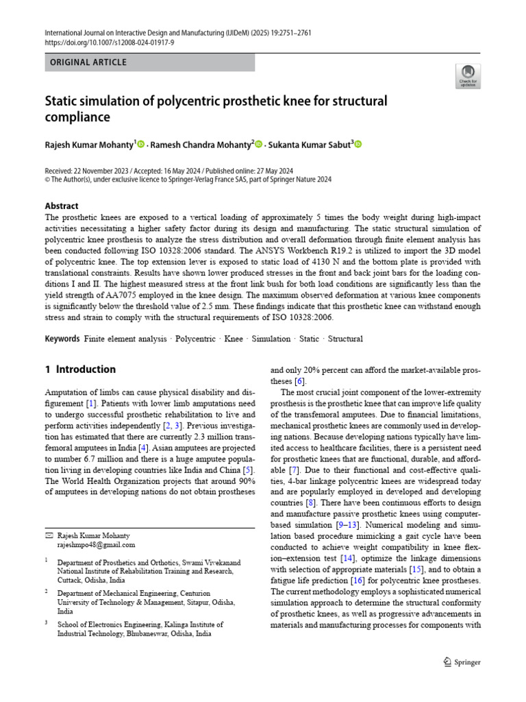 Static Simulation For Structural Compliance | PDF | Prosthesis ...