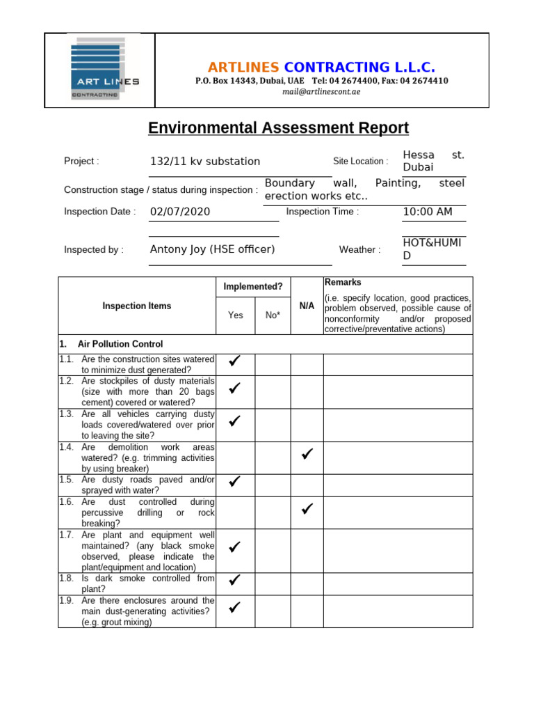 Environmental Assessment Report - July 2020 | PDF
