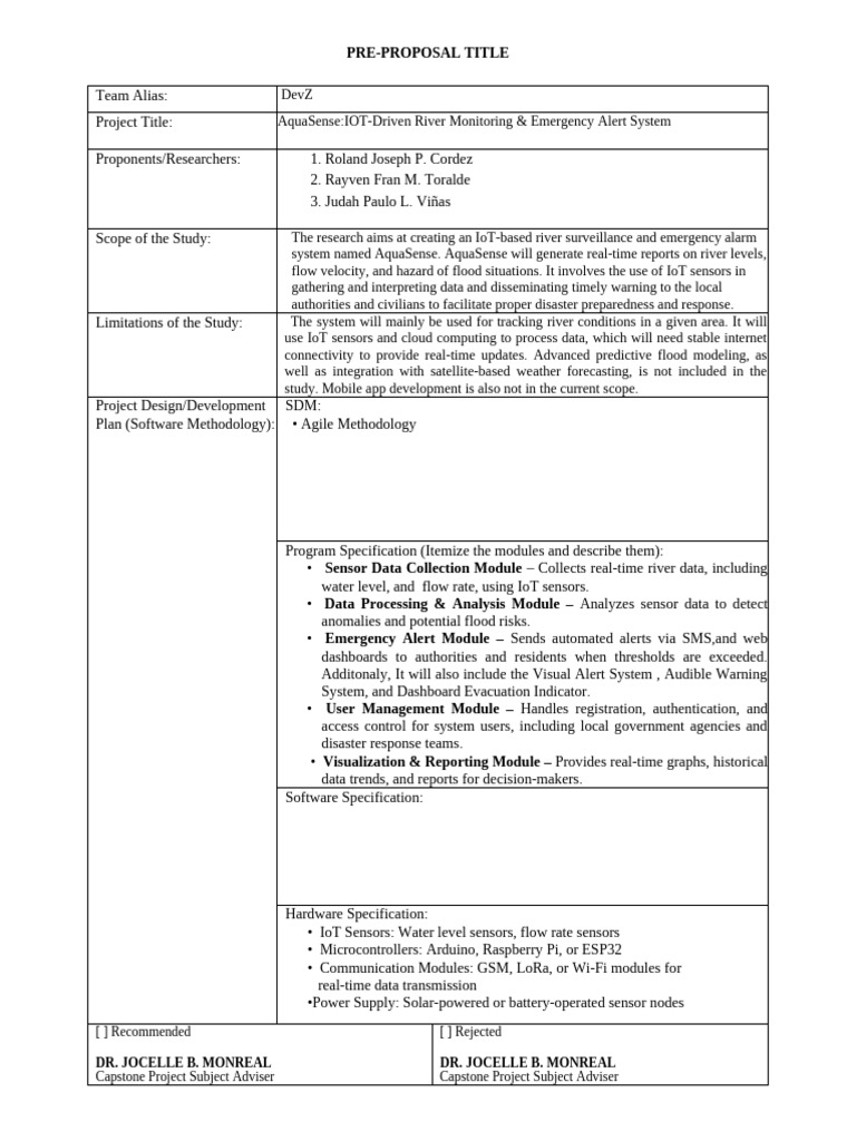 d2 Pre Proposal Title Template | PDF