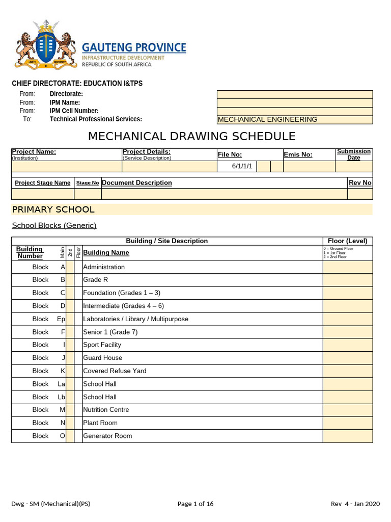 Mechanical Drawing Schedule (DWG-SM) - Rev 5 - June 2020 | PDF | Paper ...