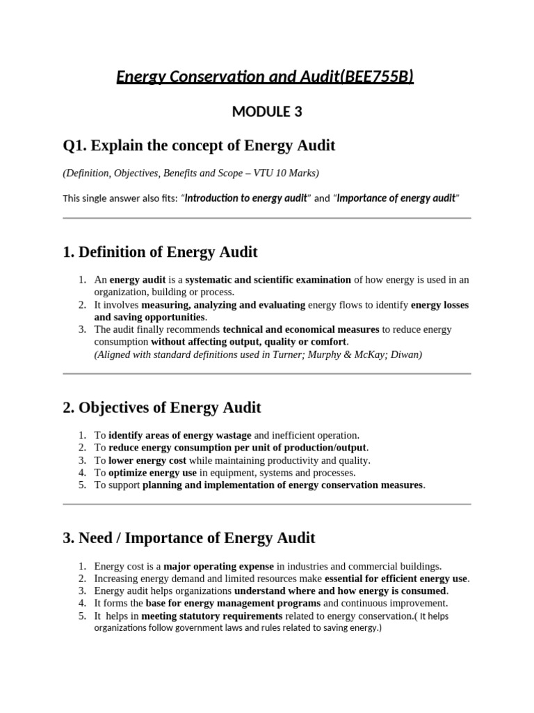 Energy Conservation and Audit SEM PREPARATION | PDF | Energy ...