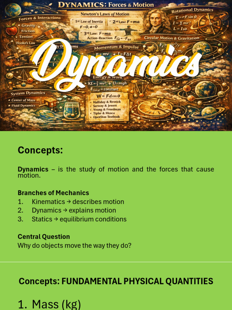 Dynamics (Updated) - Add-On Concepts On The Laws of Motion To Friction ...