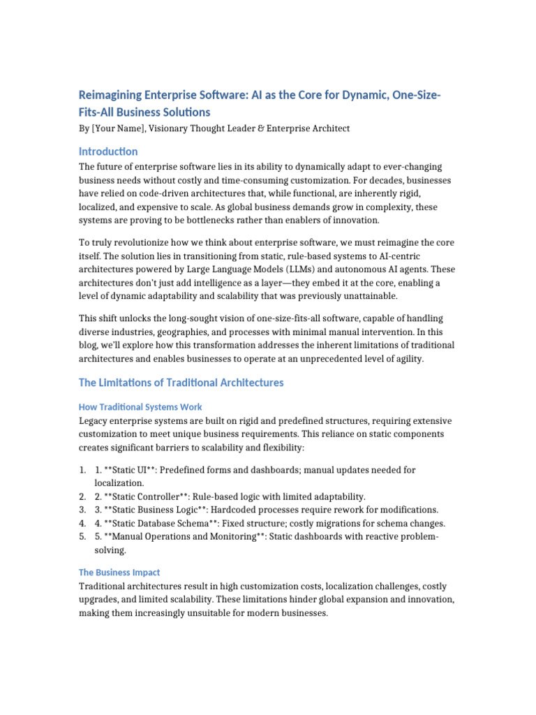 AI Centric Enterprise Software | PDF | Artificial Intelligence ...