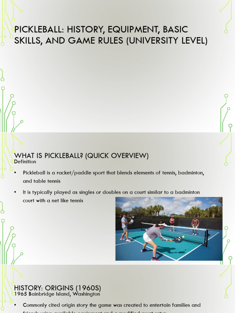 Pickleball History Equipment Basic Skills and Game Rules University ...