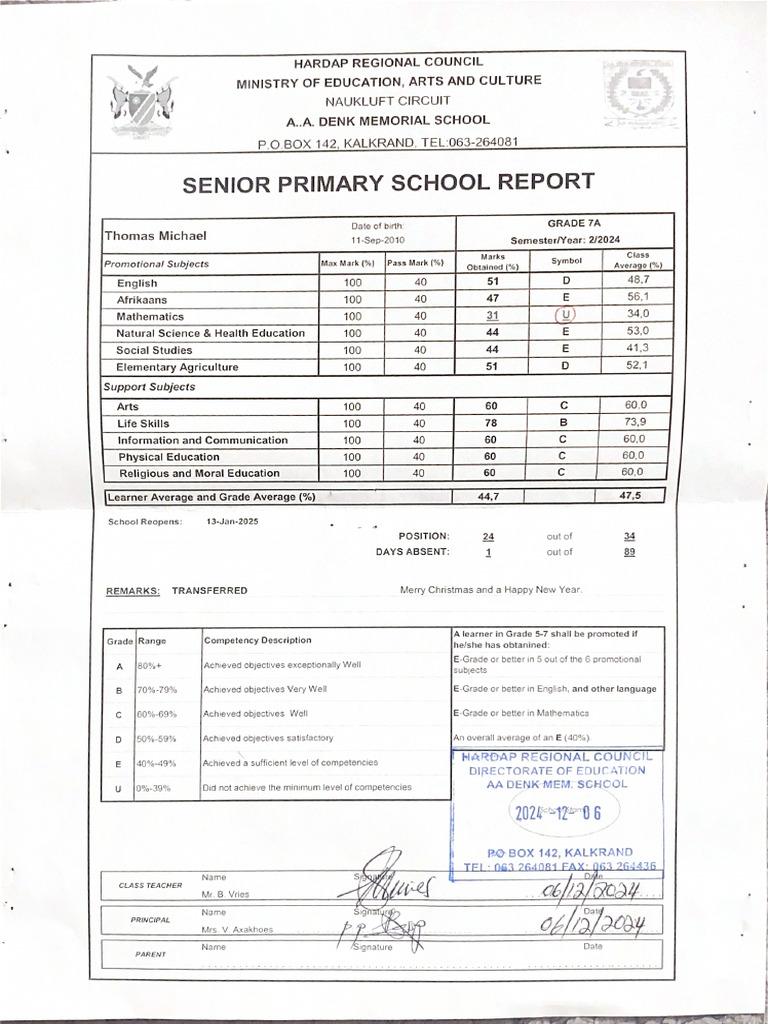 Senior Primary School Report | PDF