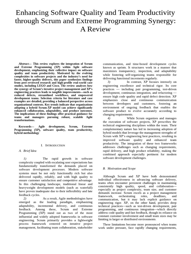 K042 Research Paper Final | PDF | Agile Software Development | Software ...