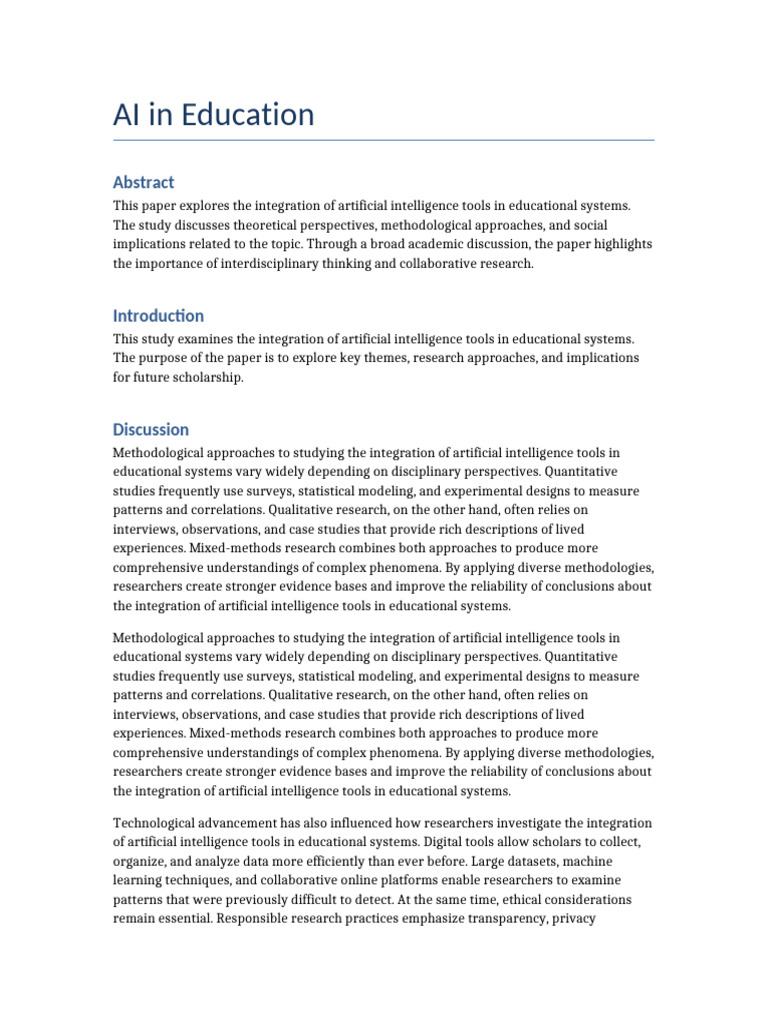 AI in Education | PDF | Methodology | Artificial Intelligence
