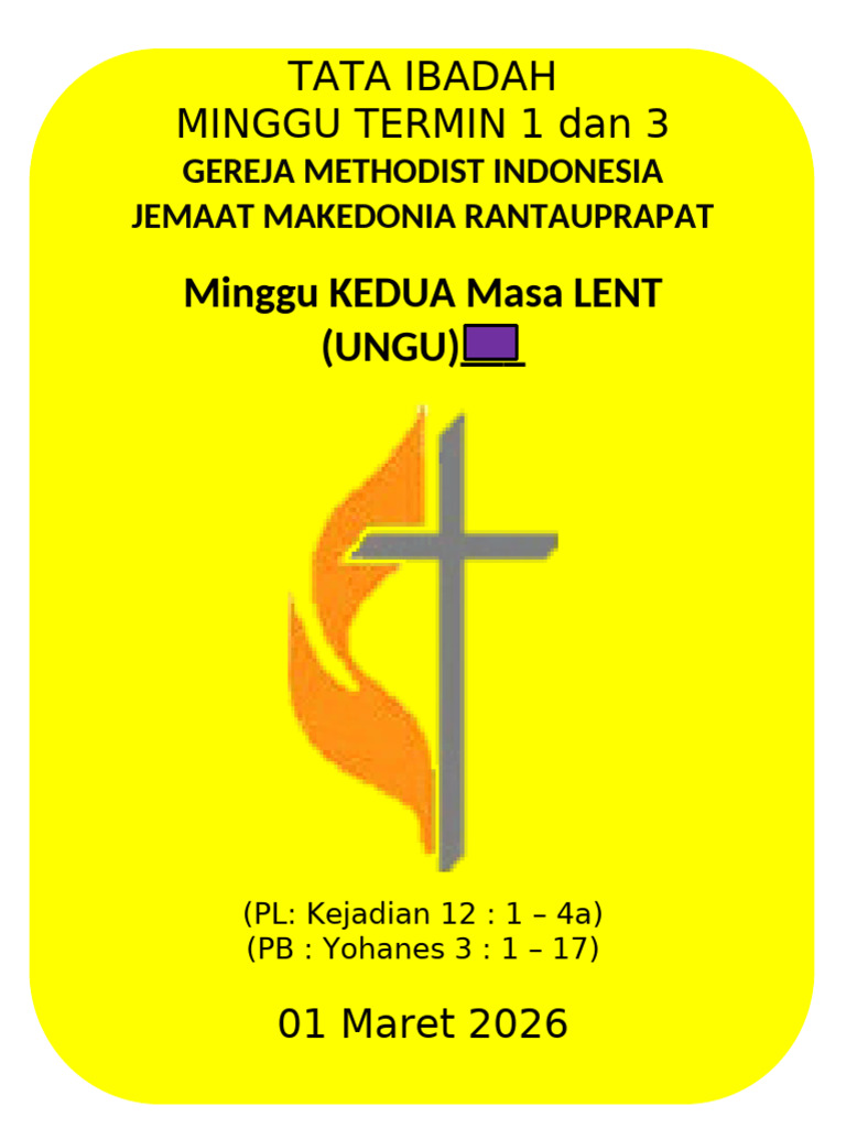 Tata Ibadah Termin 1 dan 3 (01 MARET 2026) | PDF