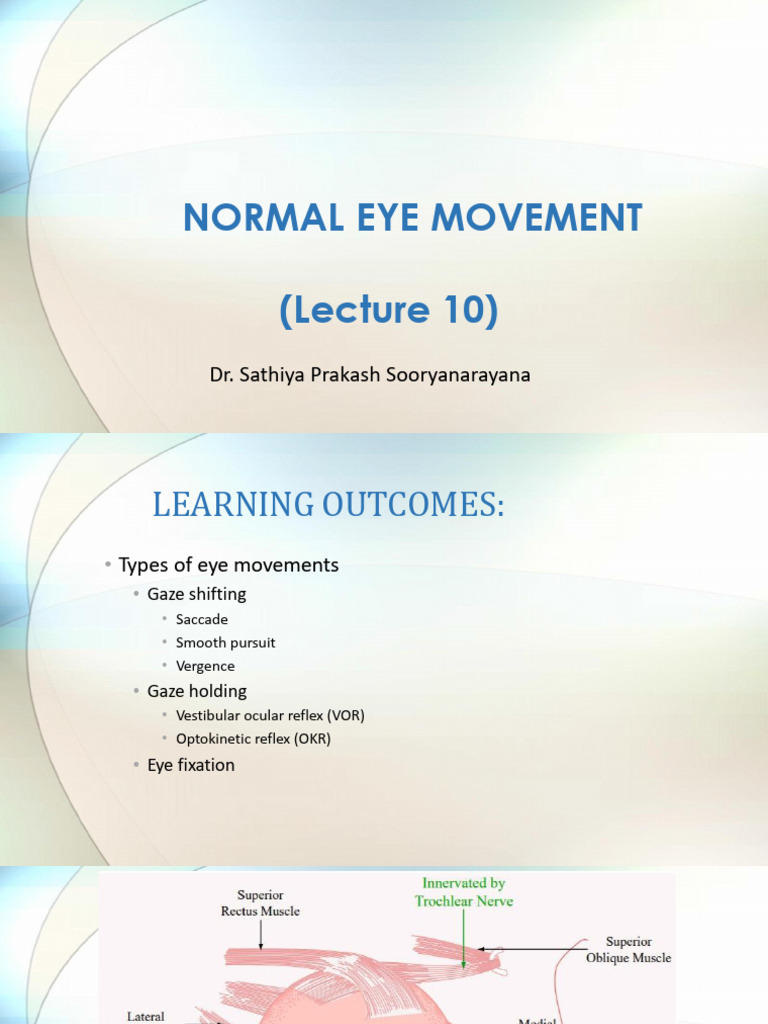 Lecture 10 - OP214 - Normal Eye Movements | PDF | Vestibular System ...