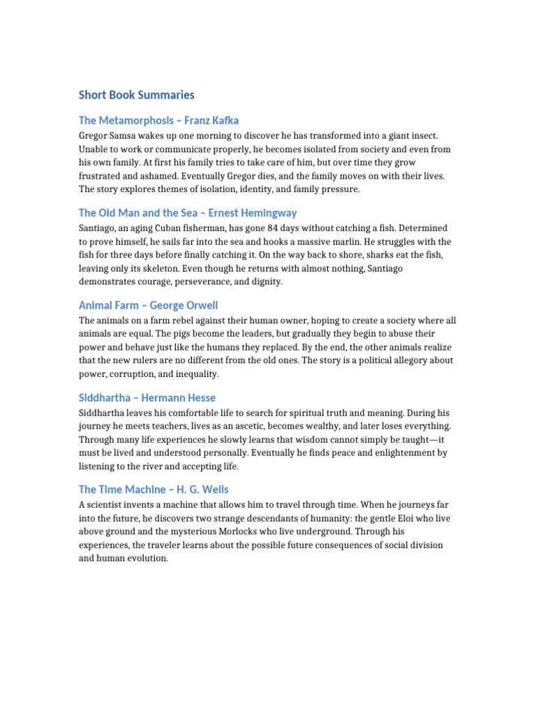Short Book Summaries | PDF