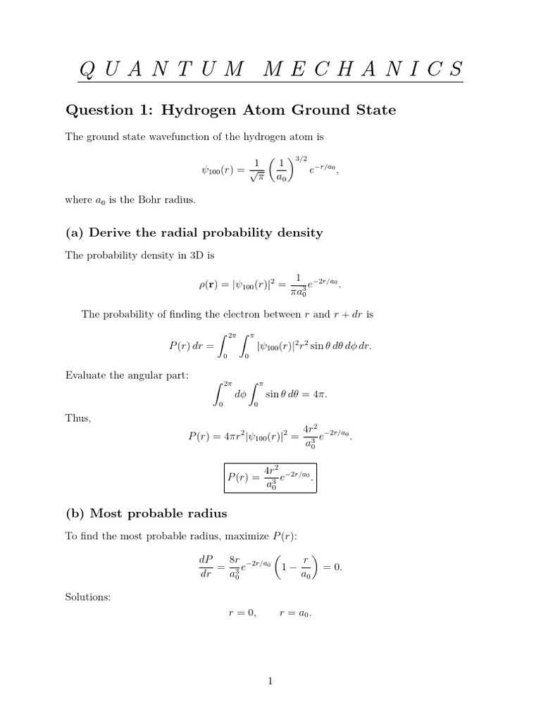 Quantum Mechanics TUT Set 03 | PDF | Eigenvalues And Eigenvectors ...