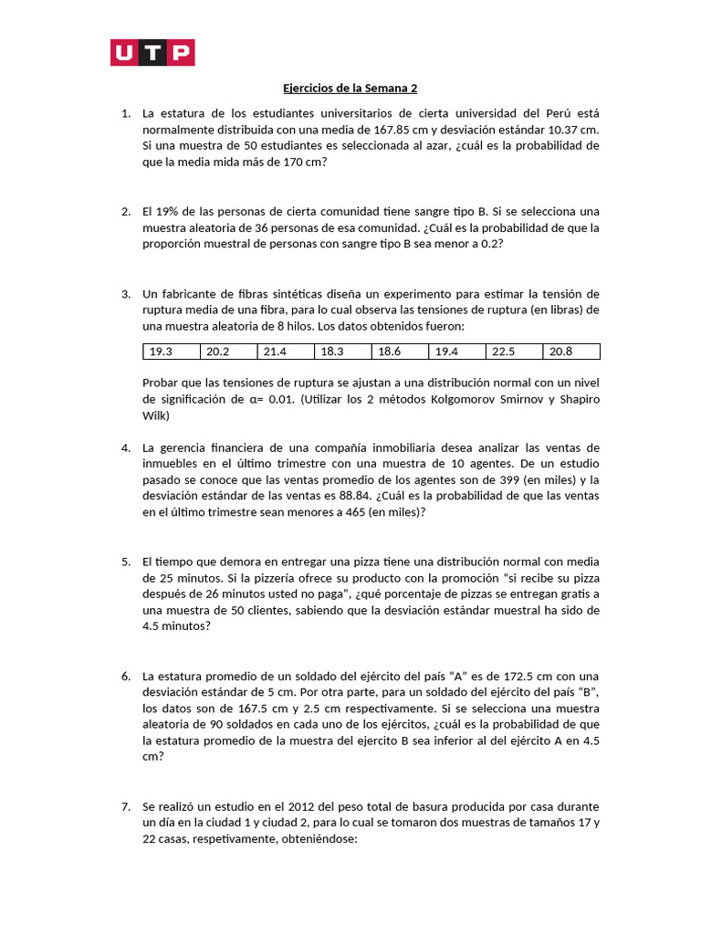 Ejercicios+Semana+2 Docx GTKAIK | PDF | Desviación Estándar | Análisis ...