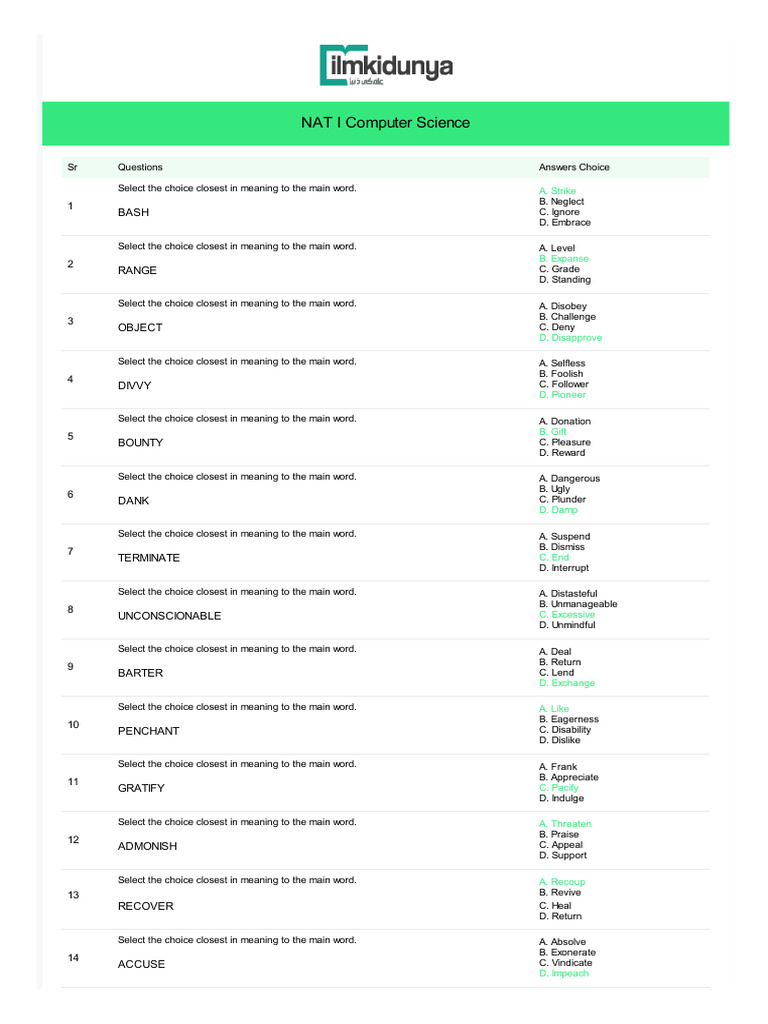 Nat i Computer Science Mcqs (7) | PDF