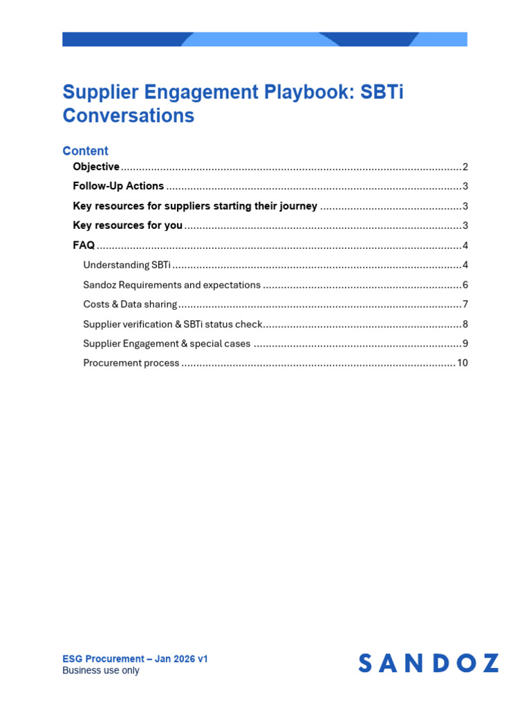 2026 Supplier Engagement Playbook | PDF | Climate Change Mitigation ...