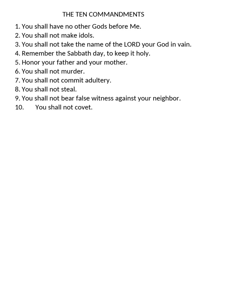 The Ten Commandments | PDF