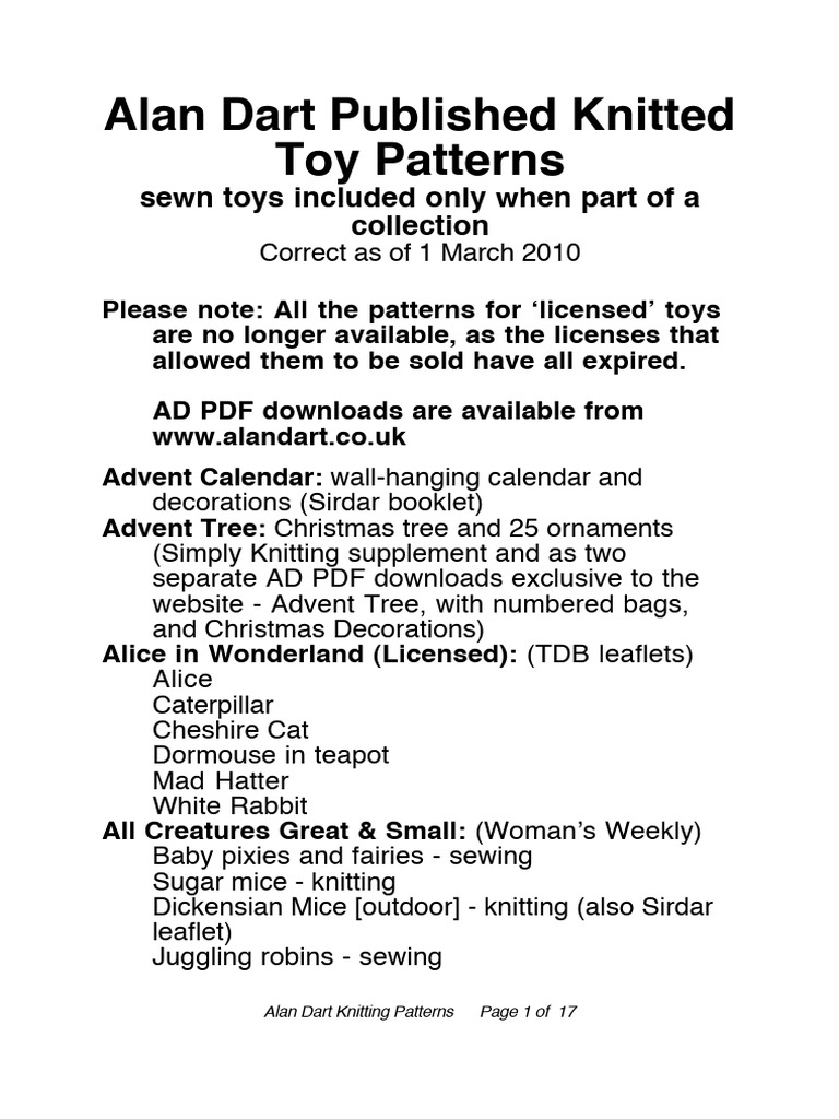 Alan Dart List March 2010 | PDF | Peter Rabbit