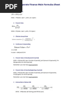 ACCA AFM Essential Formula Sheet | PDF