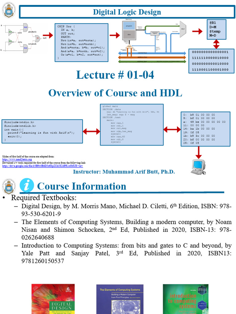 Lec 01 04 Overview of The Course and HDL | PDF | Hardware Description ...
