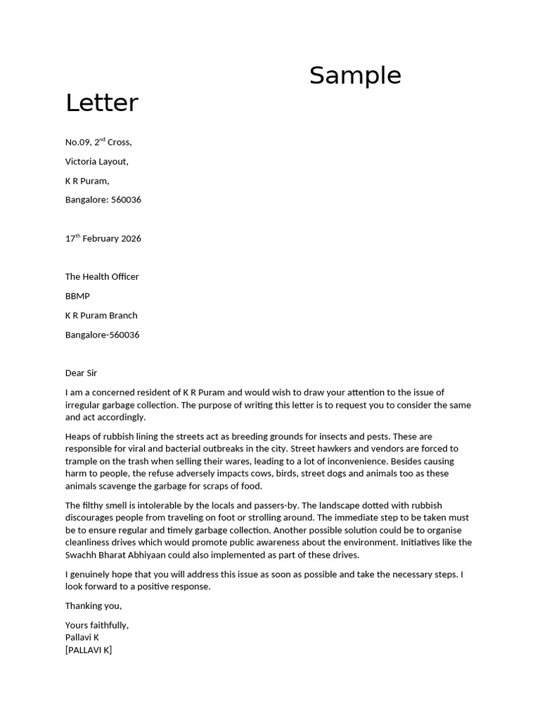 Sample Letter | PDF