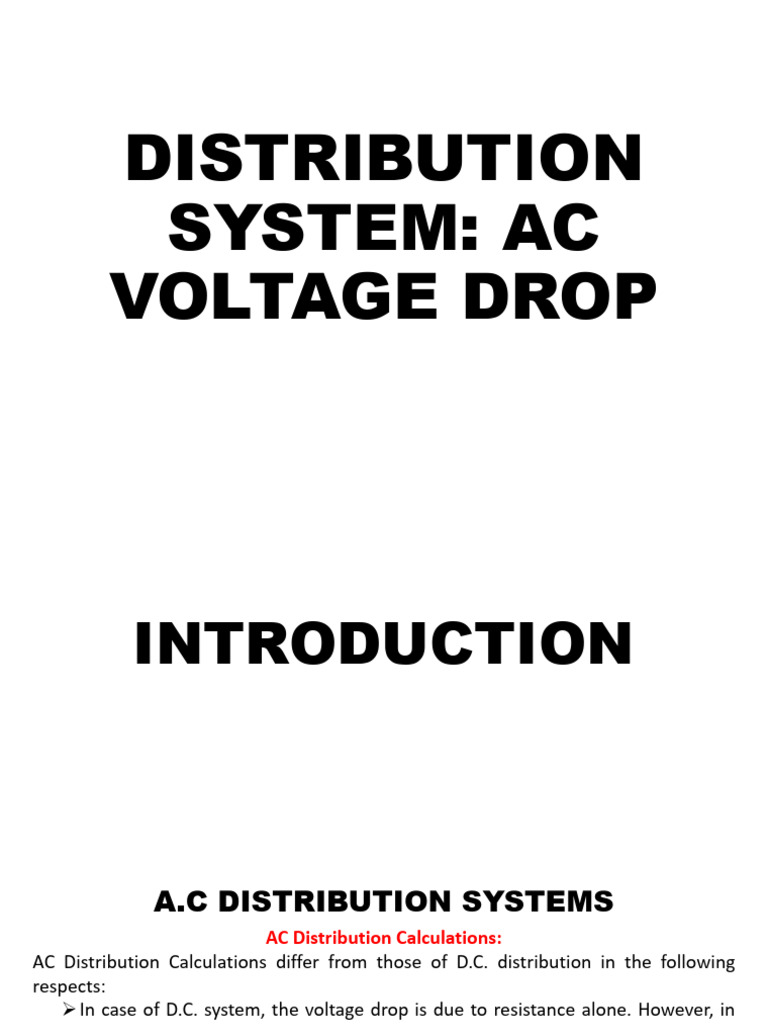 Distribution System Ac Voltage Drop 04082024 | PDF | Electrical ...