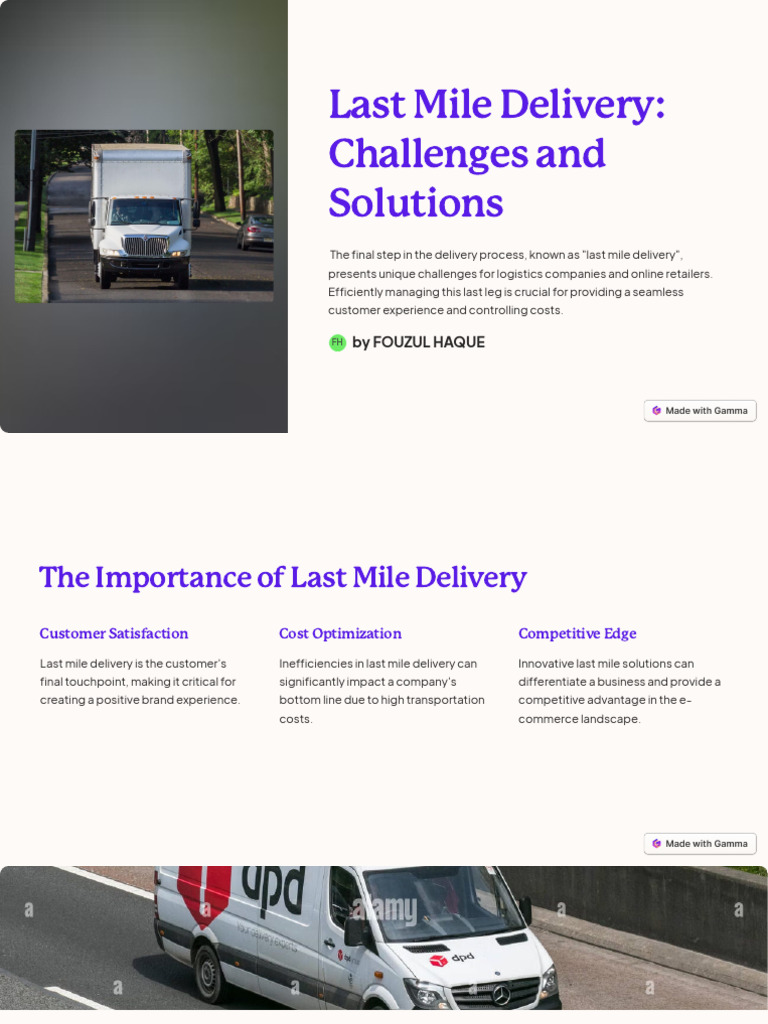 Last Mile Delivery Challenges and Solutions | PDF | Economies | Transport