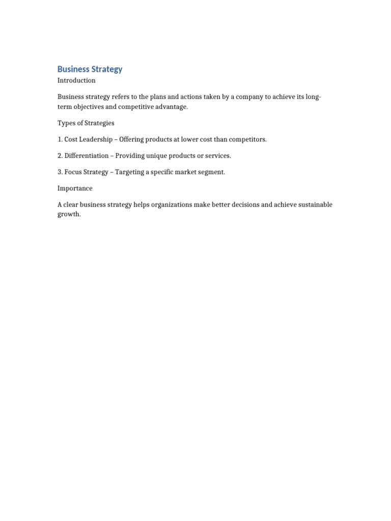 MBA Business Strategy | PDF