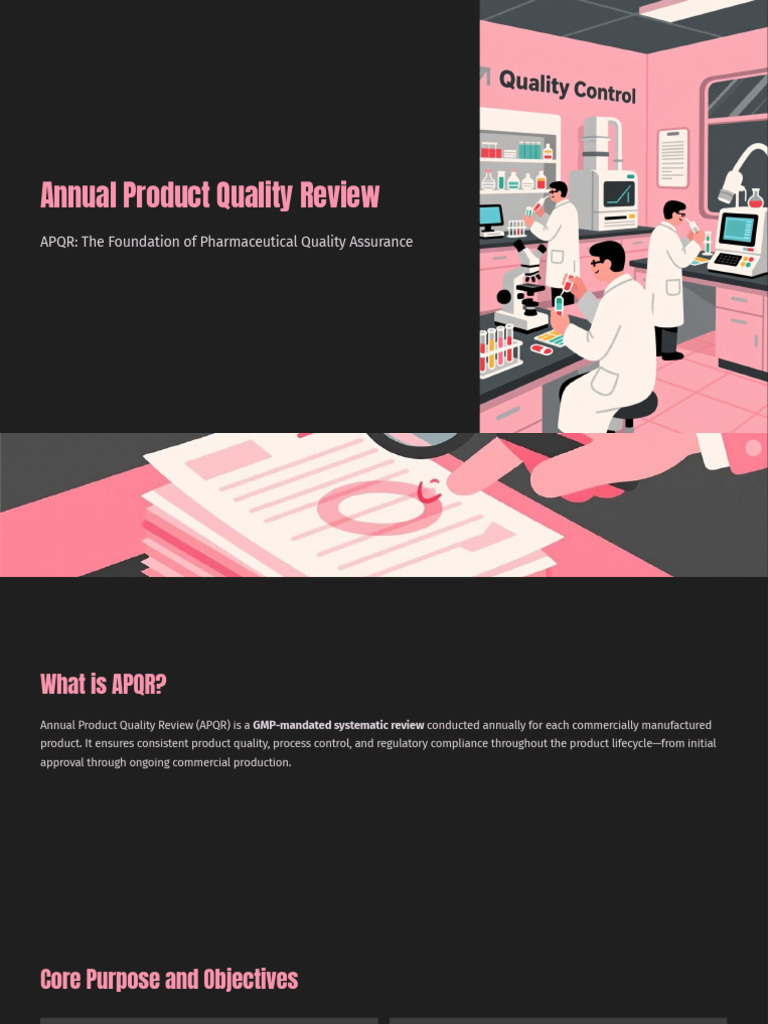 Annual Product Quality Review (APQR) | PDF | Audit | Regulatory Compliance