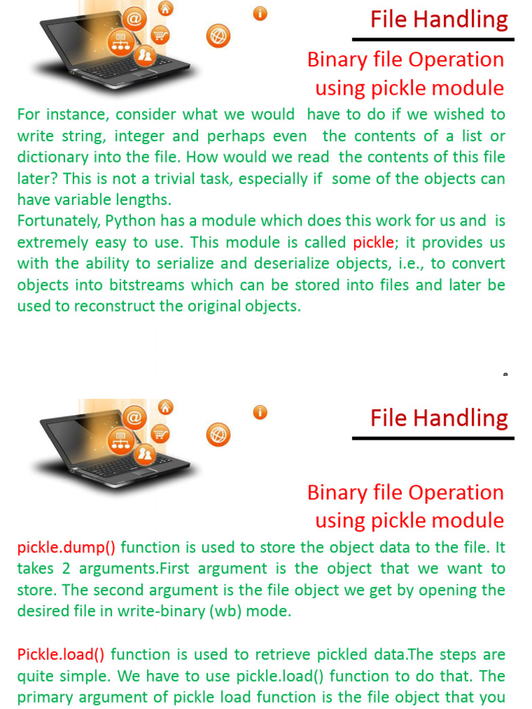File Handling - Binary File Operations | PDF