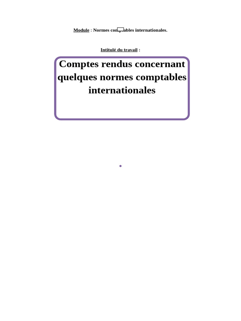 Comptes Rendus | PDF | Normes internationales d'information financière ...