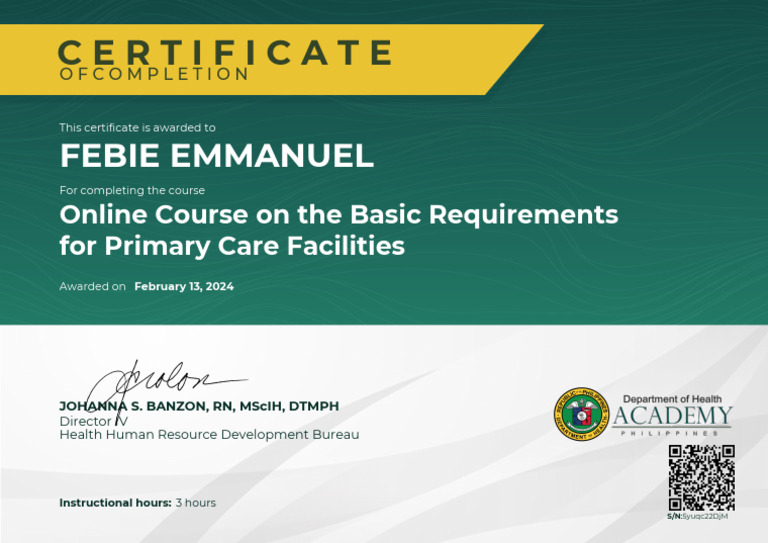 Certificate of Completion-BASIC FREQ PCF-3 | PDF