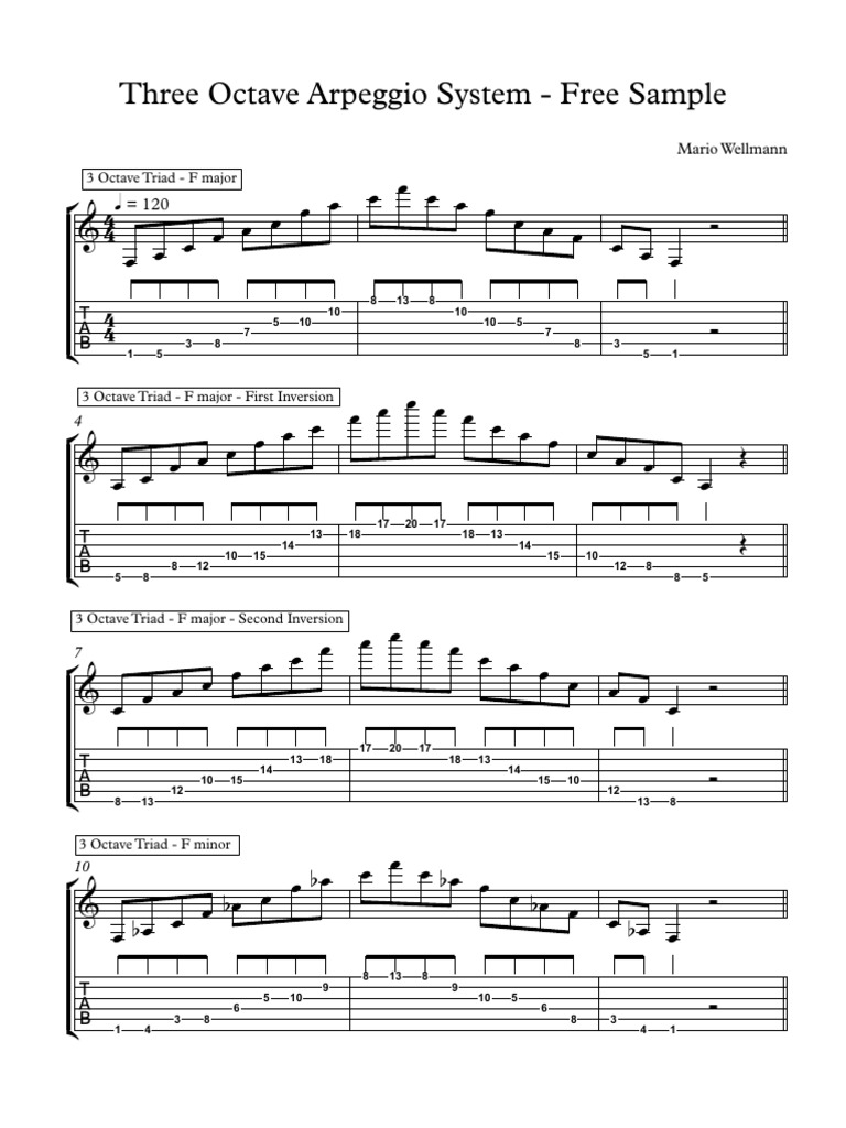 Three Octave Arpeggio System - Free Sample - Mario Wellmann | PDF ...
