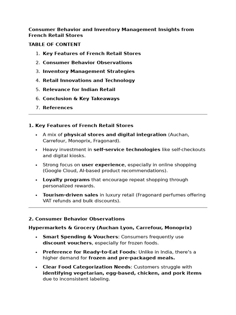 Consumer Behavior and Inventory Management Insights From French Retail ...