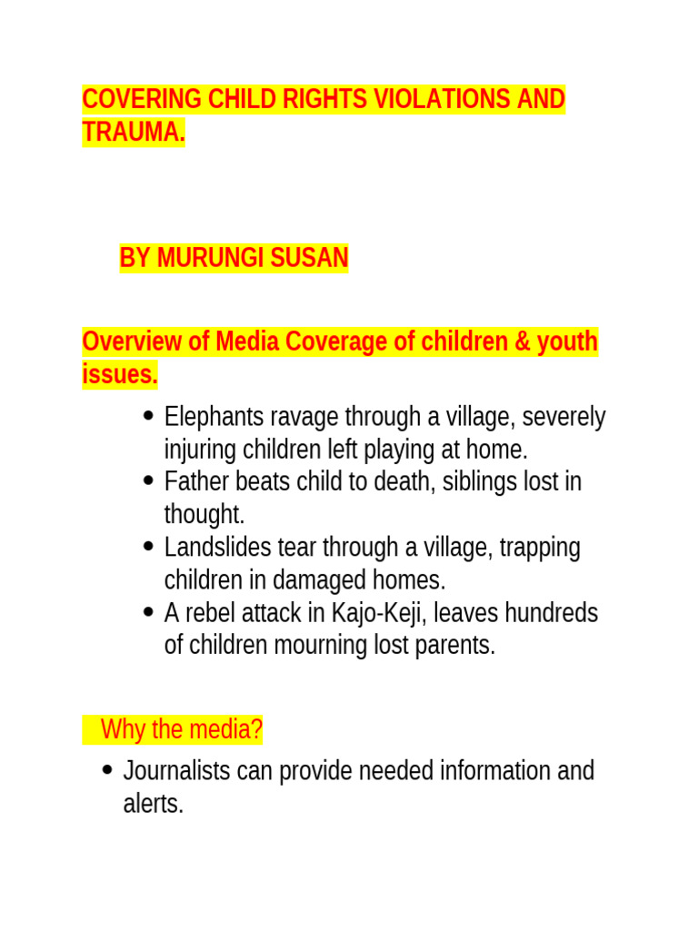 Covering Child Rights Violations and Trauma Edited | PDF ...