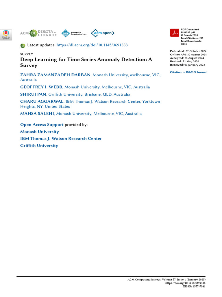 Deep Learning For Time Series Anomaly Detection: A Survey: Latest ...