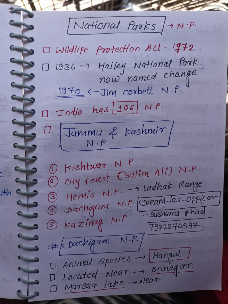 National Park Notes | PDF