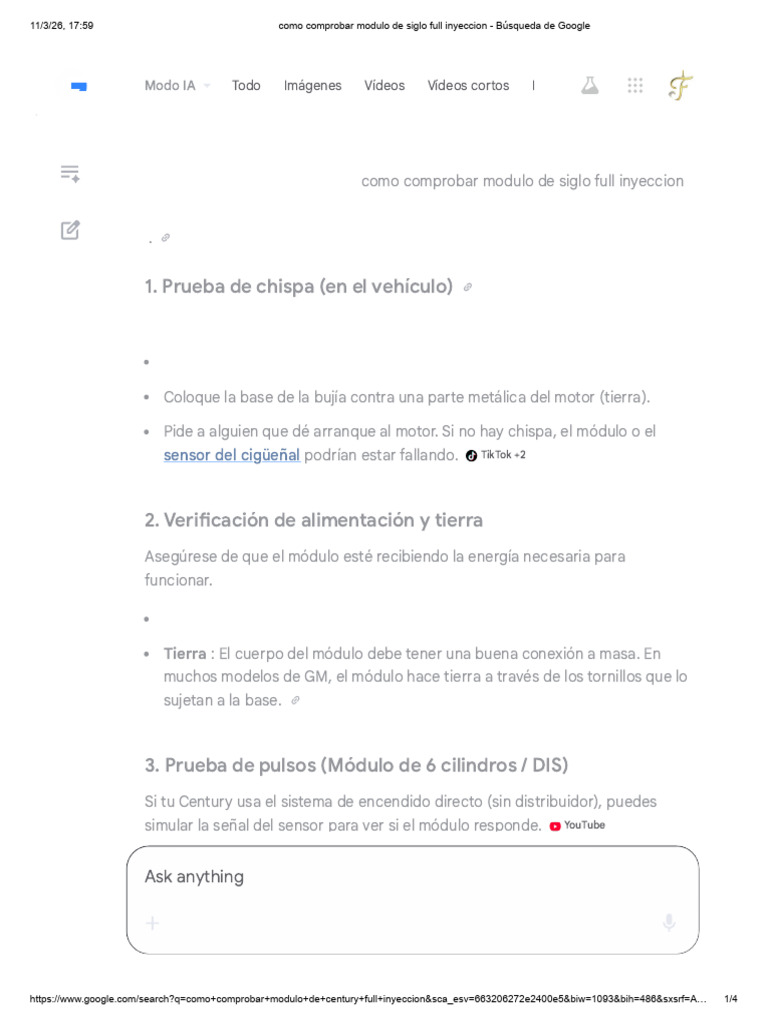 Como Comprobar Modulo Century Full Inyeccion | PDF | Distribuidor | Motores