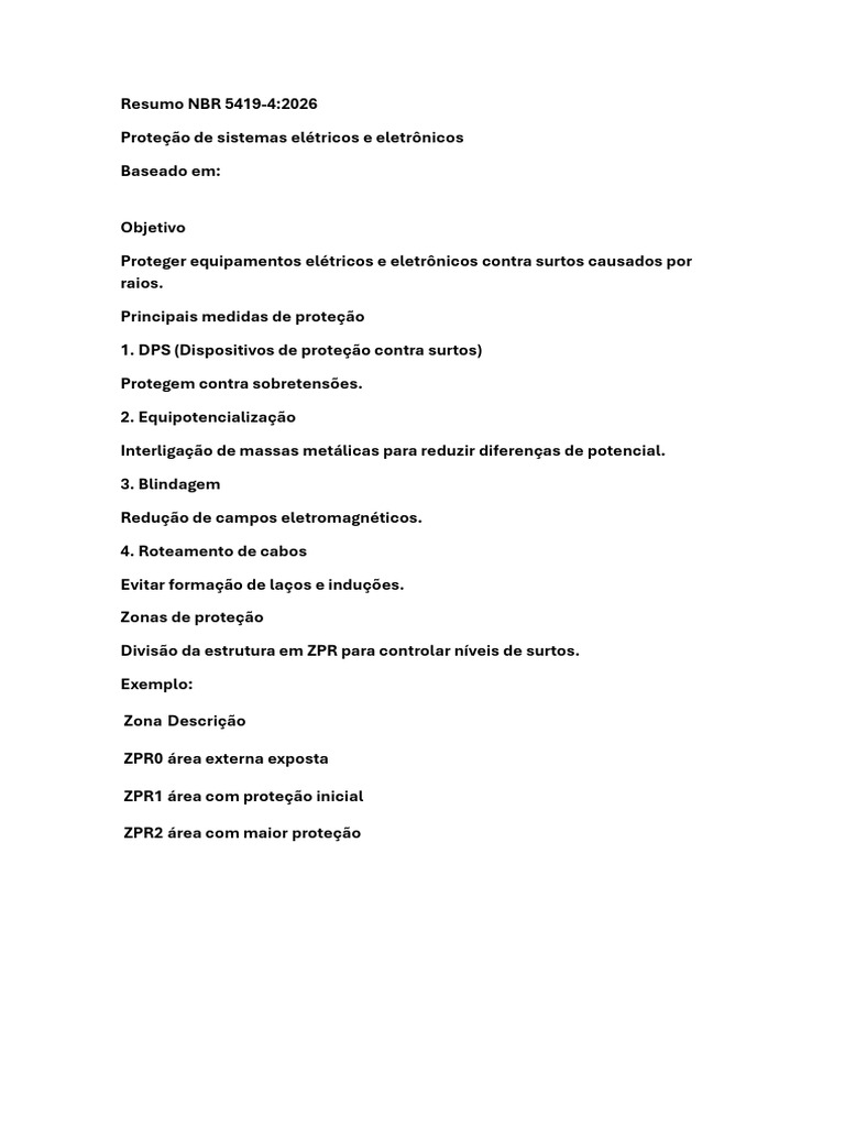 Resumo NBR 5419 Parte 4 | PDF