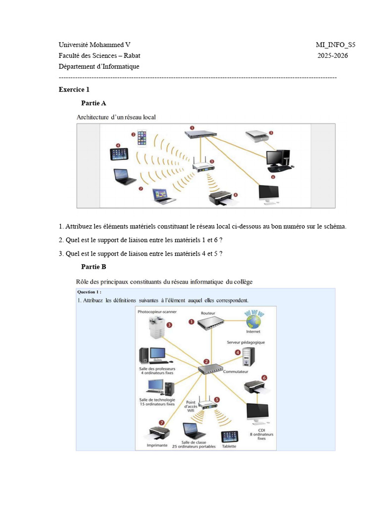 TD1 Module Réseau Informatique | PDF | Débit binaire | Modem