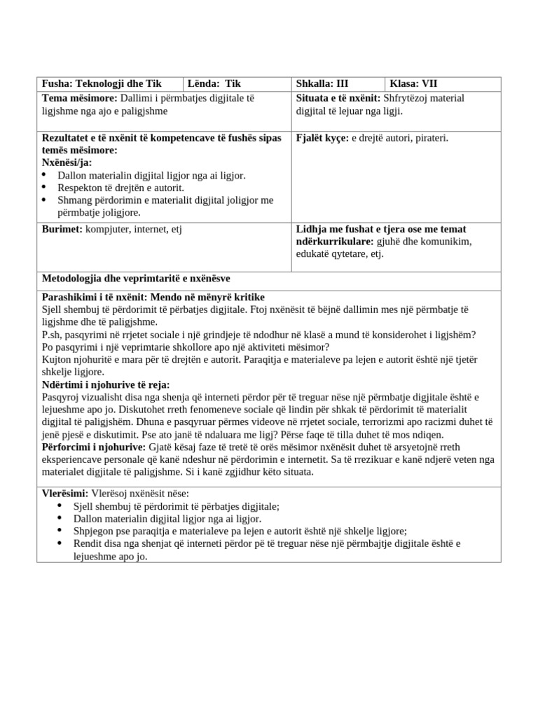 Tremujori 2 - Shkurt Java 1 Tik 7 | PDF