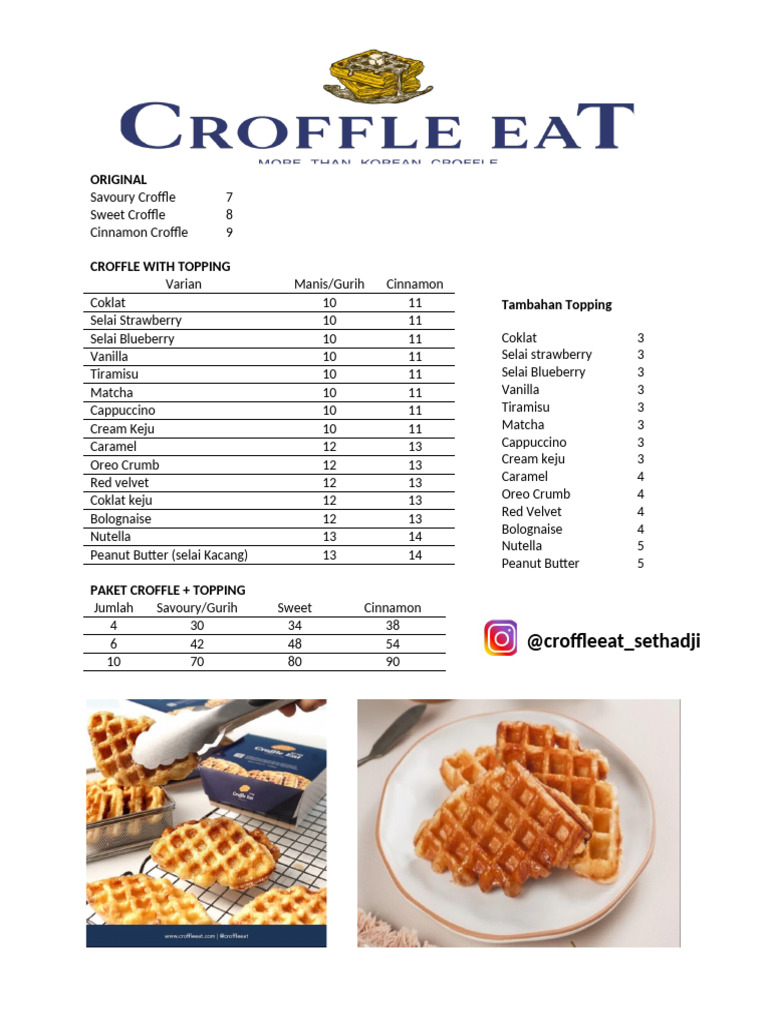 Menu Croffle | PDF