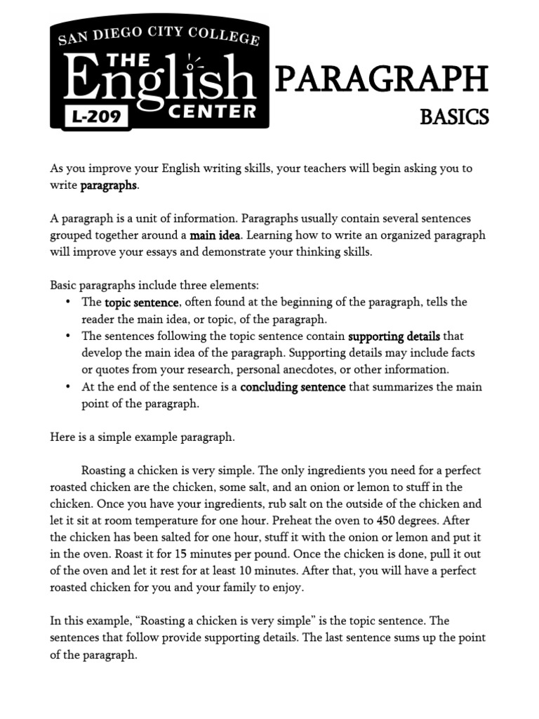 Paragraph Writing Basics | PDF | Paragraph