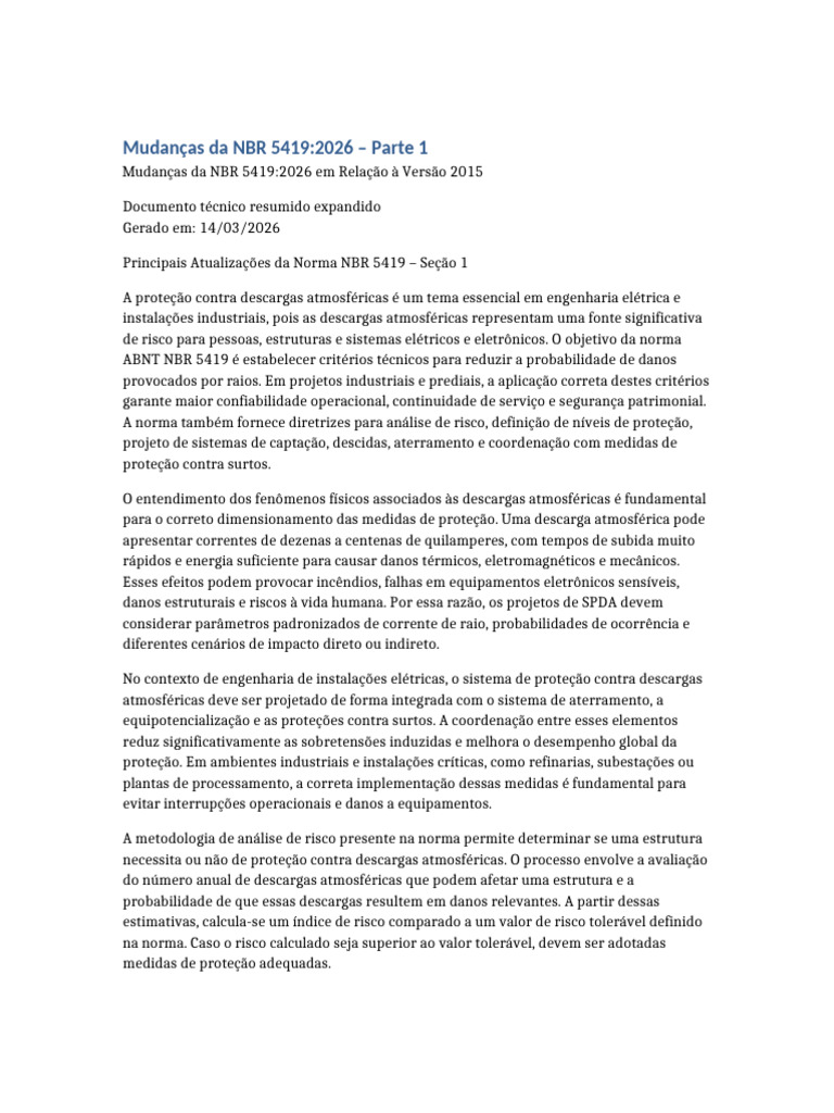 NBR5419 2026 Parte 1 | PDF | Relâmpago | Eletricidade