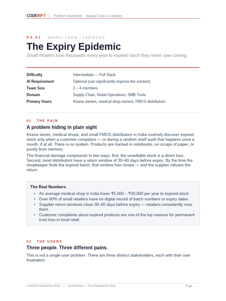 CodeRift PS04 ExpiryEpidemic | PDF | Logistics | Computing
