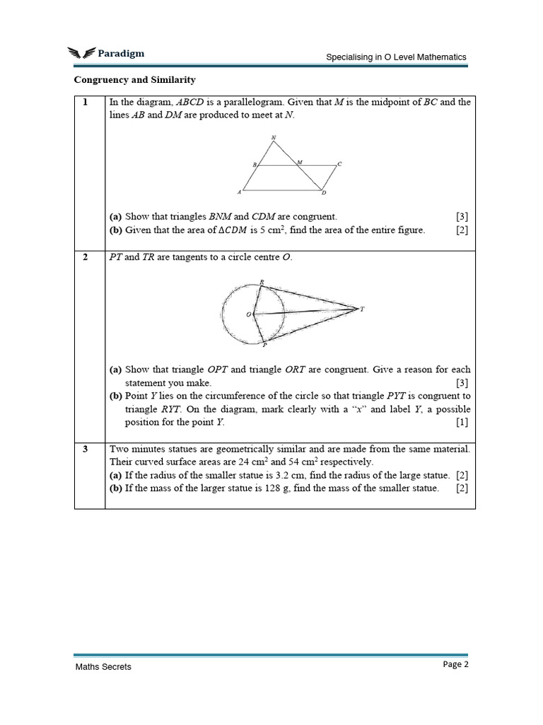 Secondary 3 E Math WA3 Mock SOLUTION | PDF | Area | Triangle