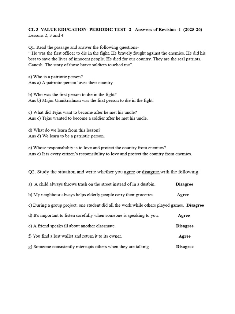 Answers REV 1 CL 3 VE PT 2 25 26 | PDF