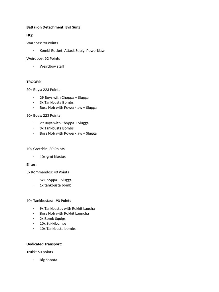 Army List | PDF