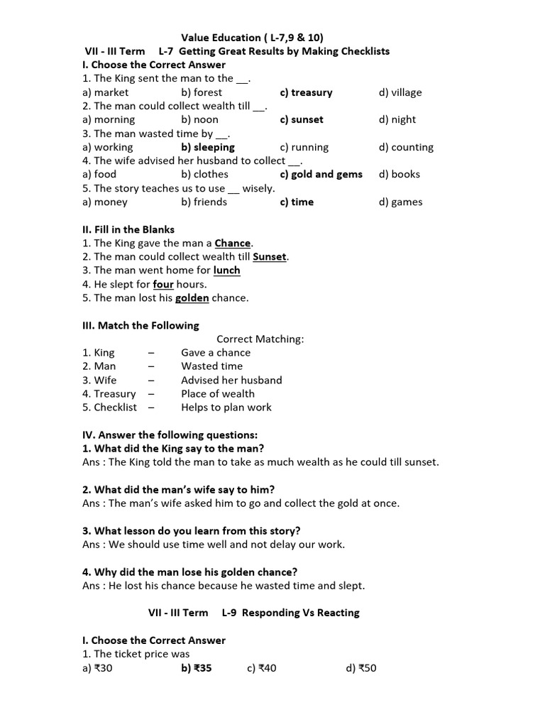 STD 7 VE TERM 3 Notes L-7,9,10 2025-26 | PDF