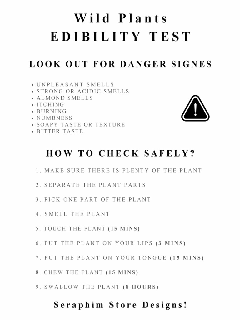 Wild Plants Edibility Test | PDF